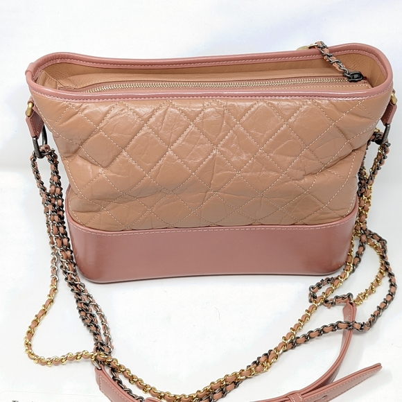 🚨SALE!🎉HP🎉CHANEL Pink Bag Gabrielle Calfskin Medium Hobo Shoulder Bag💓 RARE! - Picture 5 of 16